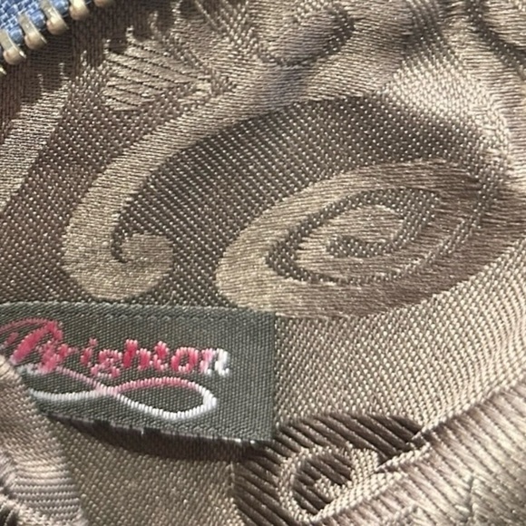 BRIGHTON Renault Aristocrat Blue w/Grey Embossed Snake Print Wristlet Wallet - Picture 8 of 10